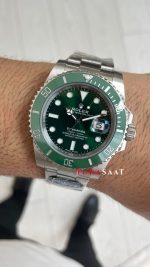 Rolex Submariner Hulk 116610LV Yeşil Kadran 40mm 3135 Süper Klon Swiss ETA Saat Clean Factory