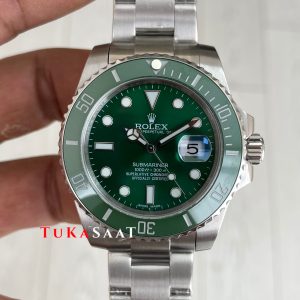 Rolex Submariner Hulk 116610LV Yeşil Kadran 40mm Replika Saat