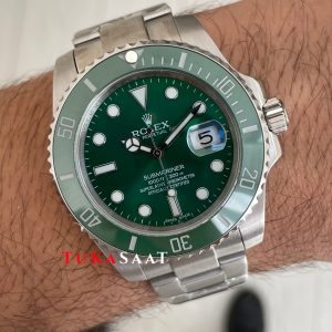 Rolex Submariner Hulk 116610LV Yeşil Kadran 40mm Replika Saat