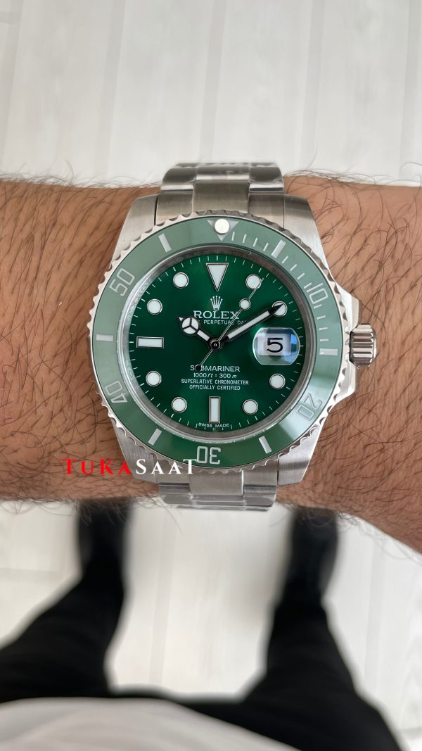 Rolex Submariner Hulk 116610LV Yeşil Kadran 40mm Replika Saat