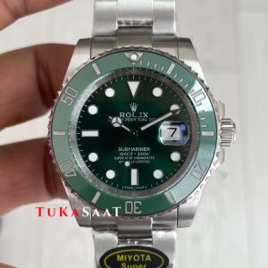 Rolex Submariner Hulk 116610LV Yeşil Kadran 40mm Super Miyota Replika Saat