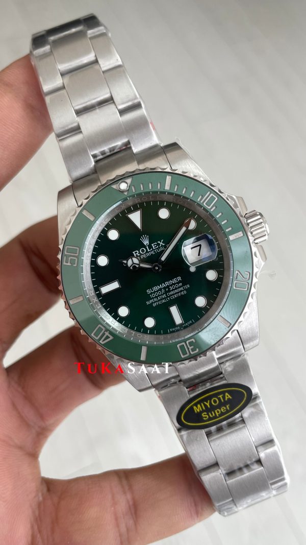 Rolex Submariner Hulk 116610LV Yeşil Kadran 40mm Super Miyota Replika Saat Rolex Submariner Hulk 116610LV Yeşil Kadran 40mm Super Miyota Replika Saat