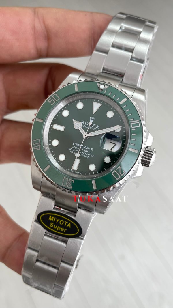 Rolex Submariner Hulk 116610LV Yeşil Kadran 40mm Super Miyota Replika Saat Rolex Submariner Hulk 116610LV Yeşil Kadran 40mm Super Miyota Replika Saat