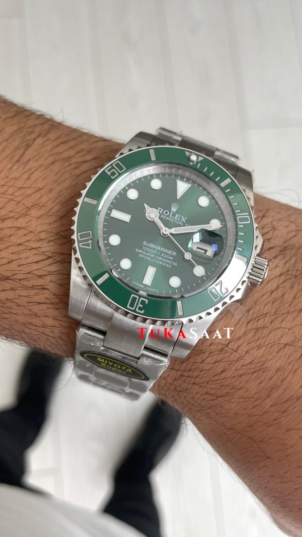 Rolex Submariner Hulk 116610LV Yeşil Kadran 40mm Super Miyota Replika Saat Rolex Submariner Hulk 116610LV Yeşil Kadran 40mm Super Miyota Replika Saat