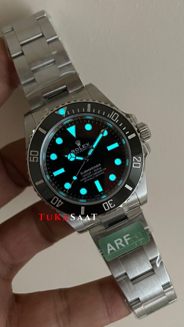 Rolex Submariner No Date 124060 Silver 41mm DD3230 Super Clone Swiss ETA Saat AR Factory