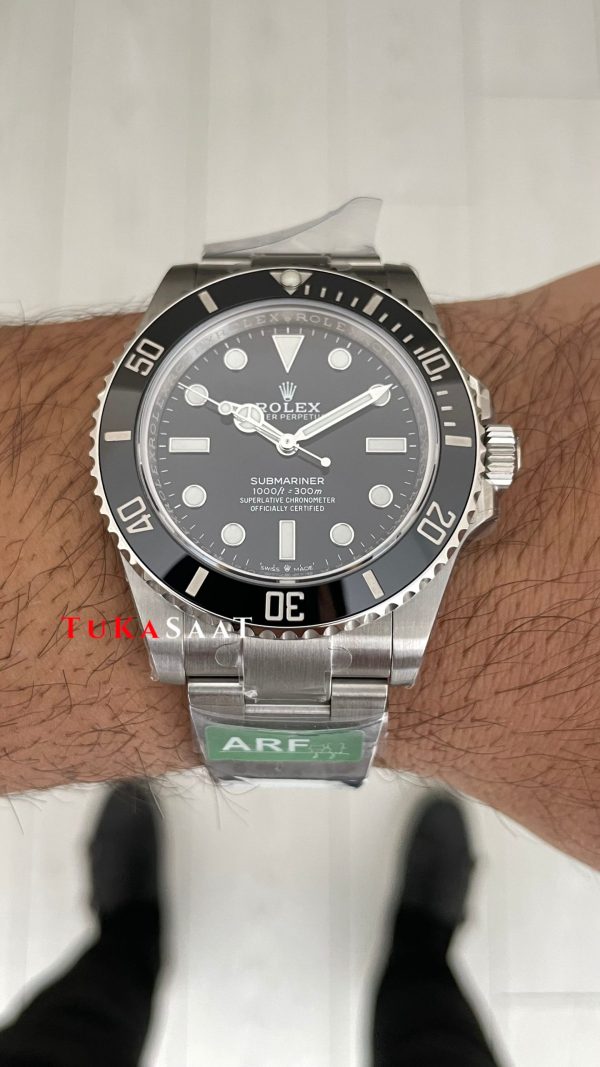 Rolex Submariner No Date 124060 Silver 41mm DD3230 Super Clone Swiss ETA Saat AR Factory