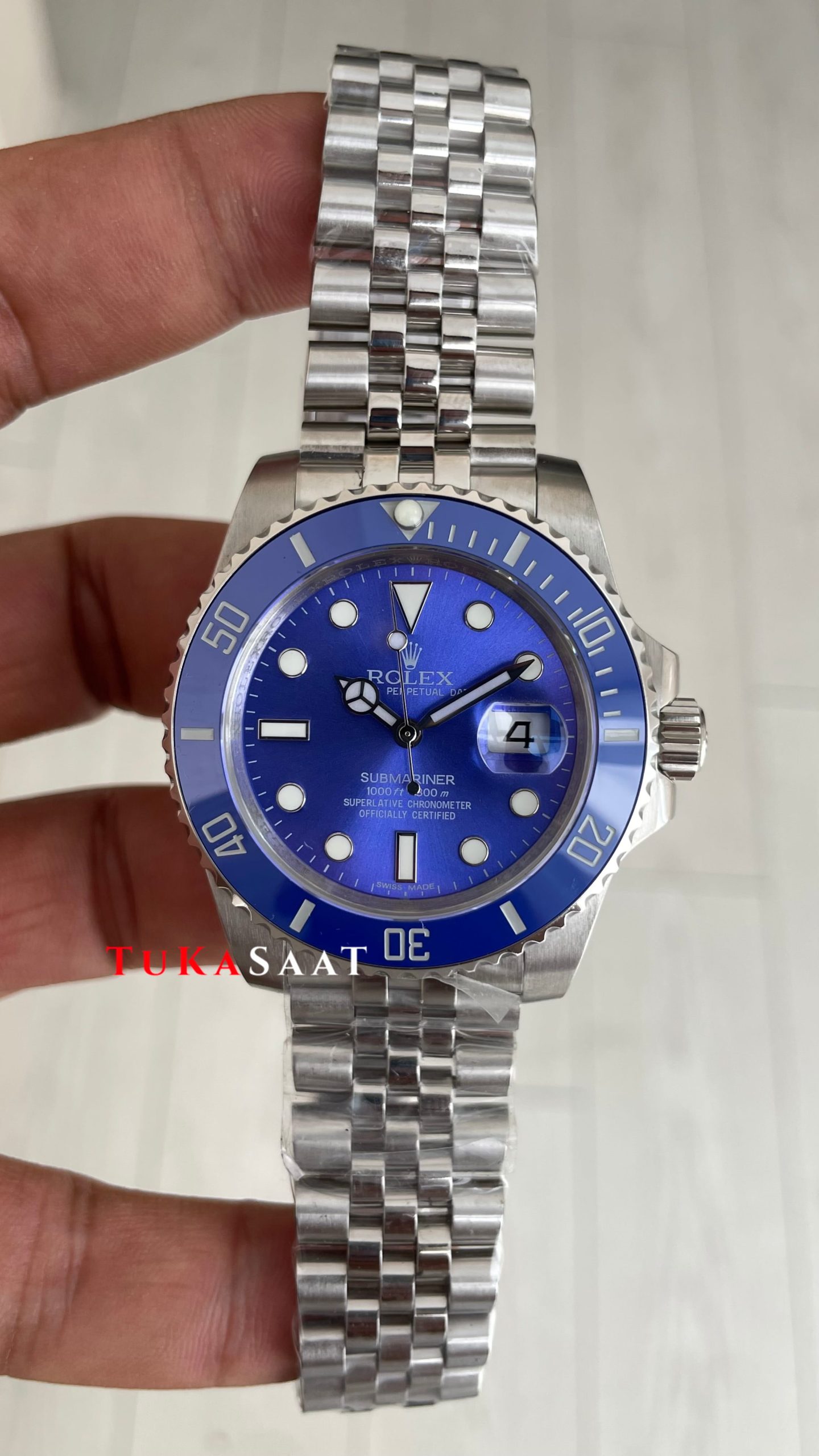 Rolex Submariner Smurf 116619LB Jubilee Mavi Kadran 40mm Replika Saat Rolex Submariner Smurf 116619LB Jubilee Mavi Kadran 40mm Replika Saat
