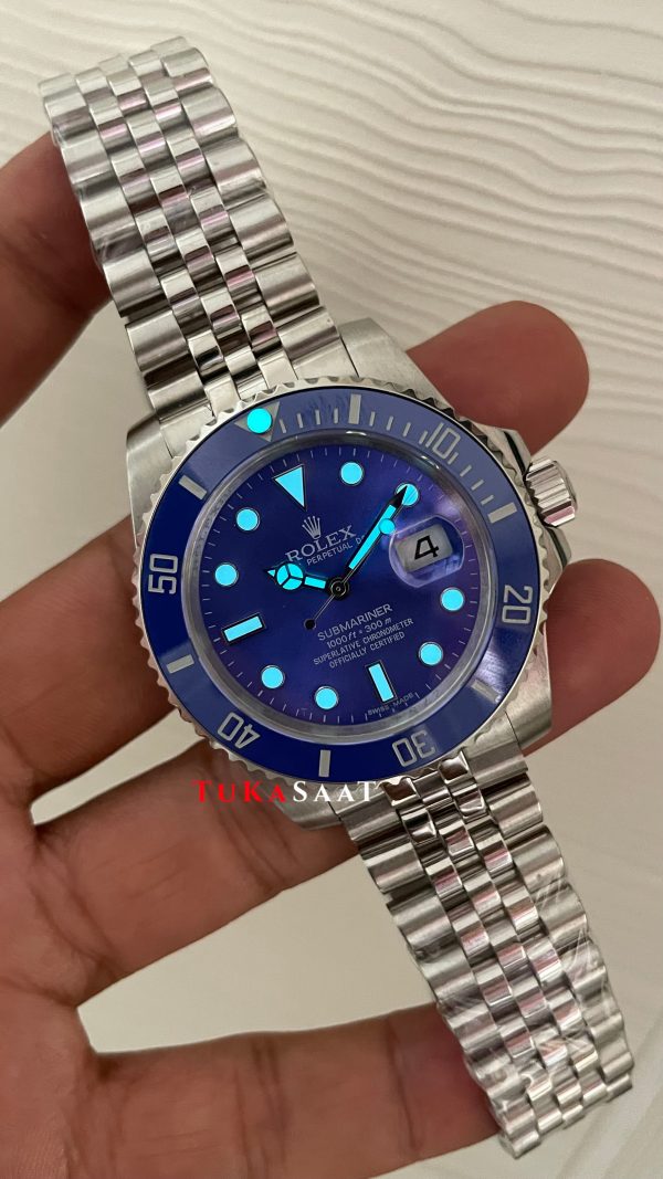 Rolex Submariner Smurf 116619LB Jubilee Mavi Kadran 40mm Replika Saat Rolex Submariner Smurf 116619LB Jubilee Mavi Kadran 40mm Replika Saat