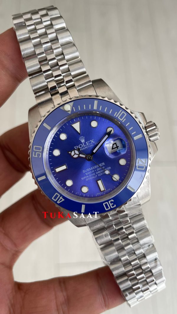 Rolex Submariner Smurf 116619LB Jubilee Mavi Kadran 40mm Replika Saat Rolex Submariner Smurf 116619LB Jubilee Mavi Kadran 40mm Replika Saat