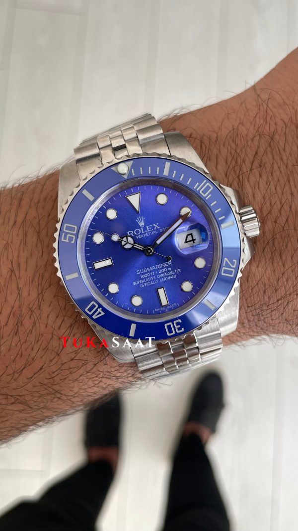 Rolex Submariner Smurf 116619LB Jubilee Mavi Kadran 40mm Replika Saat Rolex Submariner Smurf 116619LB Jubilee Mavi Kadran 40mm Replika Saat