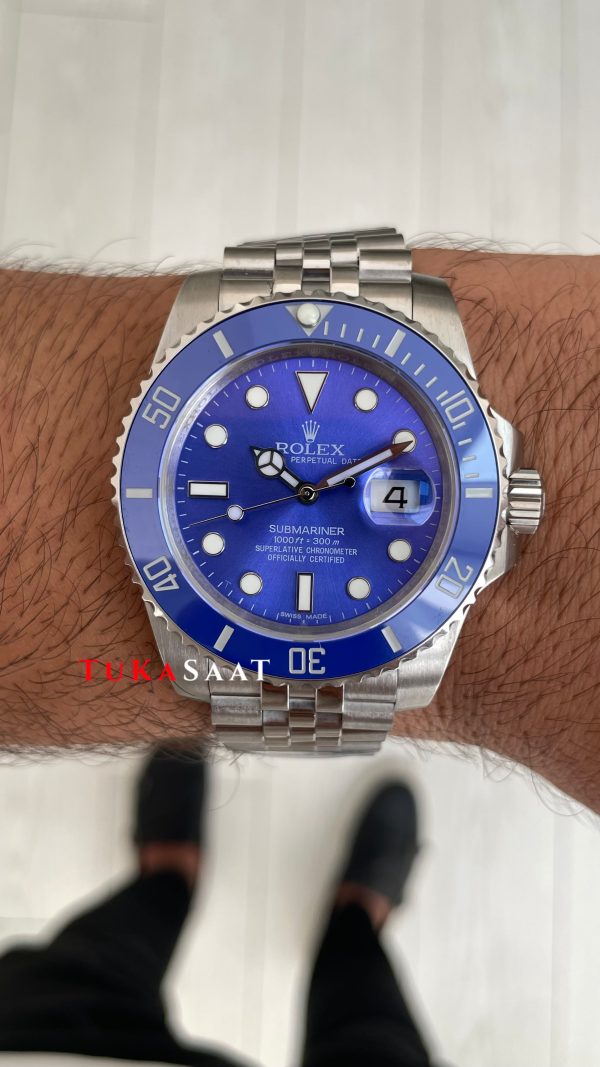 Rolex Submariner Smurf 116619LB Jubilee Mavi Kadran 40mm Replika Saat Rolex Submariner Smurf 116619LB Jubilee Mavi Kadran 40mm Replika Saat
