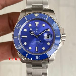 Rolex Submariner Smurf 116619LB Mavi Kadran 40mm Replika Saat
