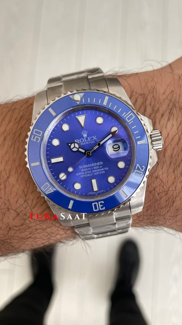 Rolex Submariner Smurf 116619LB Mavi Kadran 40mm Replika Saat Rolex Submariner Smurf 116619LB Mavi Kadran 40mm Replika Saat