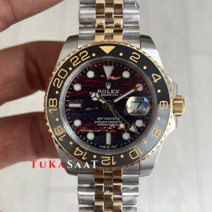 Rolex Tiger Iron Dial Zombie 126713GRNR Jubilee Gmt Master II Two Tone Gold 40 mm Replika Saat