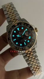 Rolex Tiger Iron Dial Zombie 126713GRNR Jubilee Gmt Master II Two Tone Gold 40 mm Replika Saat