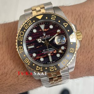 Rolex Tiger Iron Dial Zombie 126713GRNR Jubilee Gmt Master II Two Tone Gold 40 mm Replika Saat