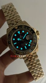 Rolex Tiger Iron Dial 126718GRNR Gmt Master II Jubilee Gold 40mm Replika Saat