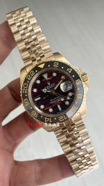Rolex Tiger Iron Dial 126718GRNR Gmt Master II Jubilee Gold 40mm Replika Saat
