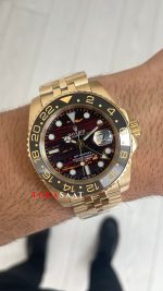 Rolex Tiger Iron Dial 126718GRNR Gmt Master II Jubilee Gold 40mm Replika Saat