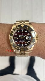 Rolex Tiger Iron Dial 126718GRNR Gmt Master II Jubilee Gold 40mm Replika Saat
