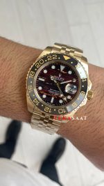 Rolex Tiger Iron Dial 126718GRNR Gmt Master II Jubilee Gold 40mm Replika Saat
