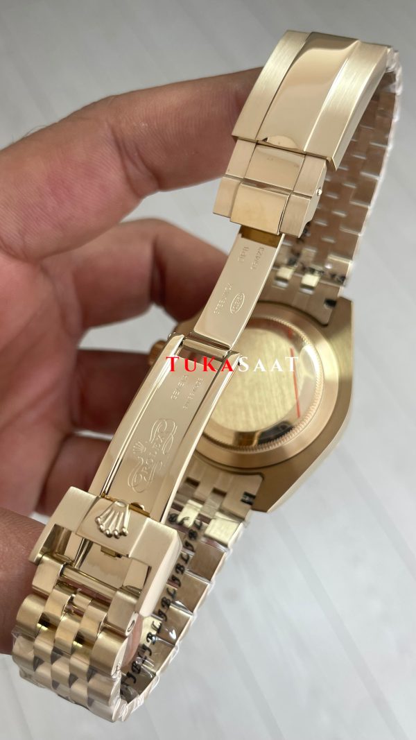 Rolex Tiger Iron Dial 126718GRNR Gmt Master II Jubilee Gold 40mm Replika Saat Rolex Tiger Iron Dial 126718GRNR Gmt Master II Jubilee Gold 40mm Replika Saat