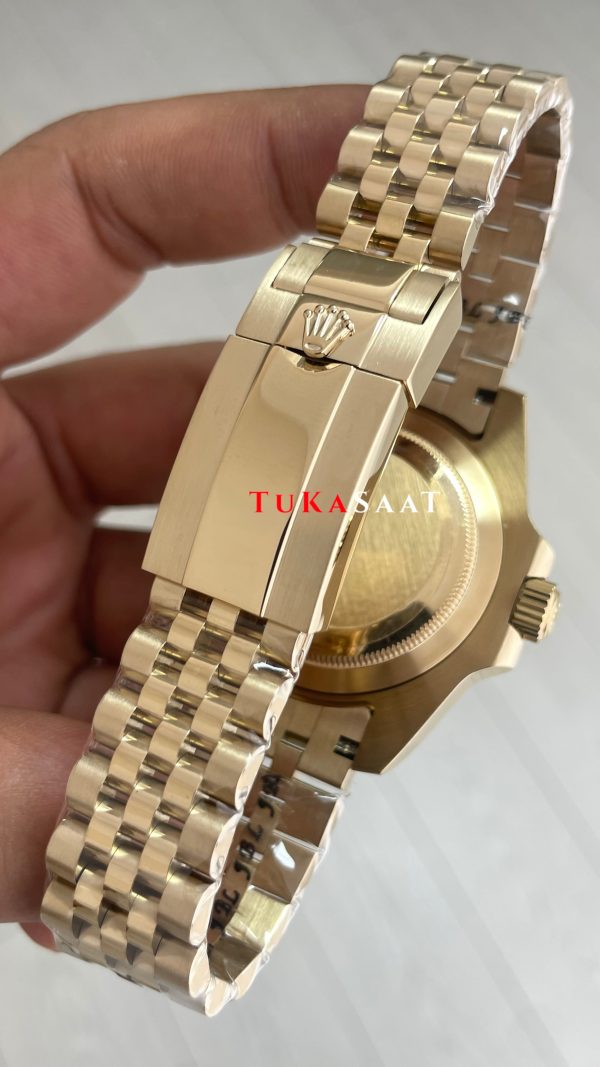 Rolex Tiger Iron Dial 126718GRNR Gmt Master II Jubilee Gold 40mm Replika Saat Rolex Tiger Iron Dial 126718GRNR Gmt Master II Jubilee Gold 40mm Replika Saat