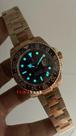 Rolex Tiger Iron Dial Chocolate 126715CHNR Gmt Master II Oyster 40mm Everosegold Replika Saat
