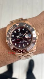 Rolex Tiger Iron Dial Chocolate 126715CHNR Gmt Master II Oyster 40mm Everosegold Replika Saat