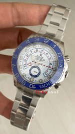 Rolex Yacht Master II Mercedes Hands 44 mm 116680 Silver Replika Saat