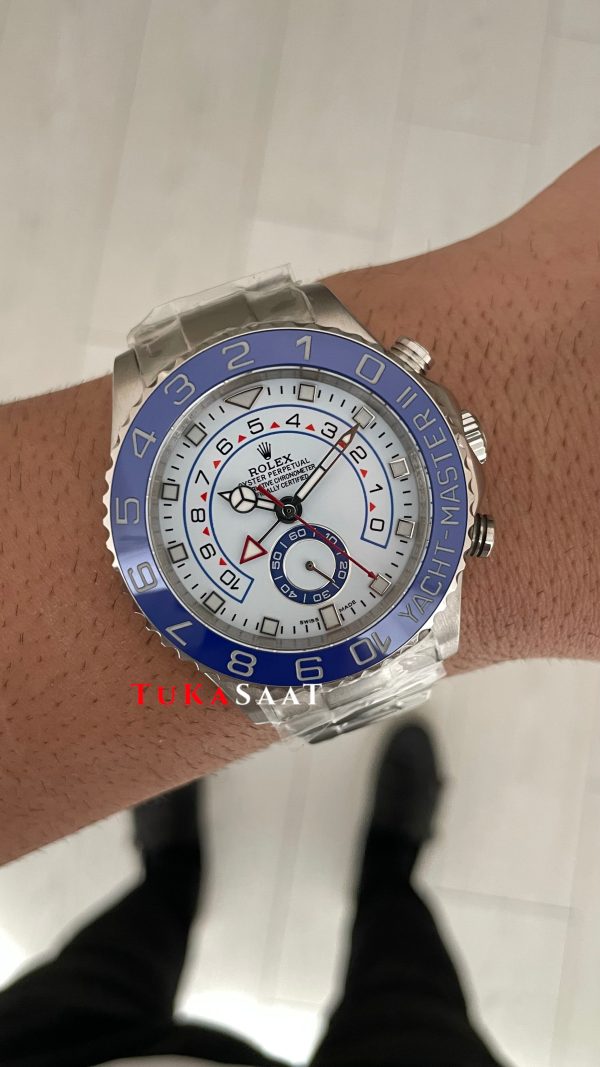 Rolex Yacht Master II Mercedes Hands 44 mm 116680 Silver Replika Saat Rolex Yacht Master II Mercedes Hands 44 mm 116680 Silver Replika Saat