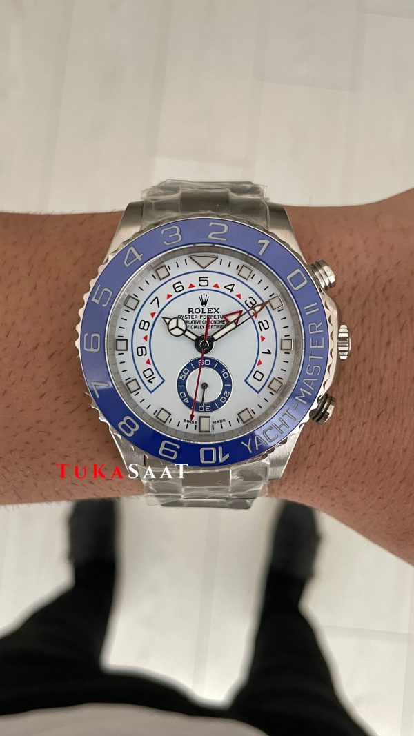 Rolex Yacht Master II Mercedes Hands 44 mm 116680 Silver Replika Saat Rolex Yacht Master II Mercedes Hands 44 mm 116680 Silver Replika Saat