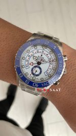 Rolex Yacht Master II Mercedes Hands 44 mm 116680 Silver Replika Saat
