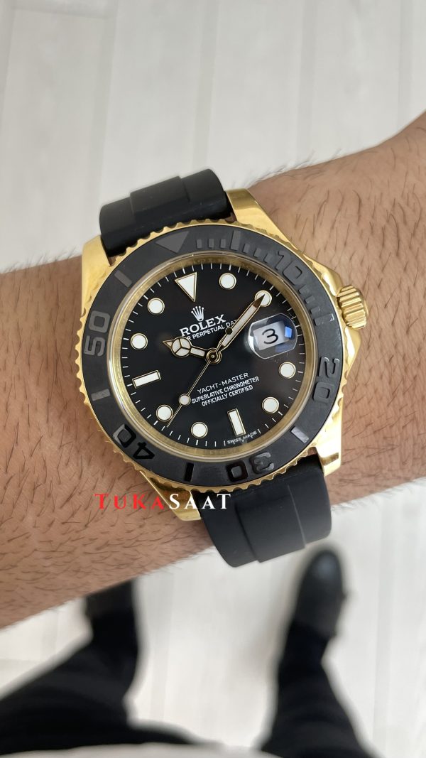 Rolex Yacht Master Oysterflex Rubber 226658 Gold 42mm Replika Saat Rolex Yacht Master Oysterflex Rubber 226658 Gold 42mm Replika Saat
