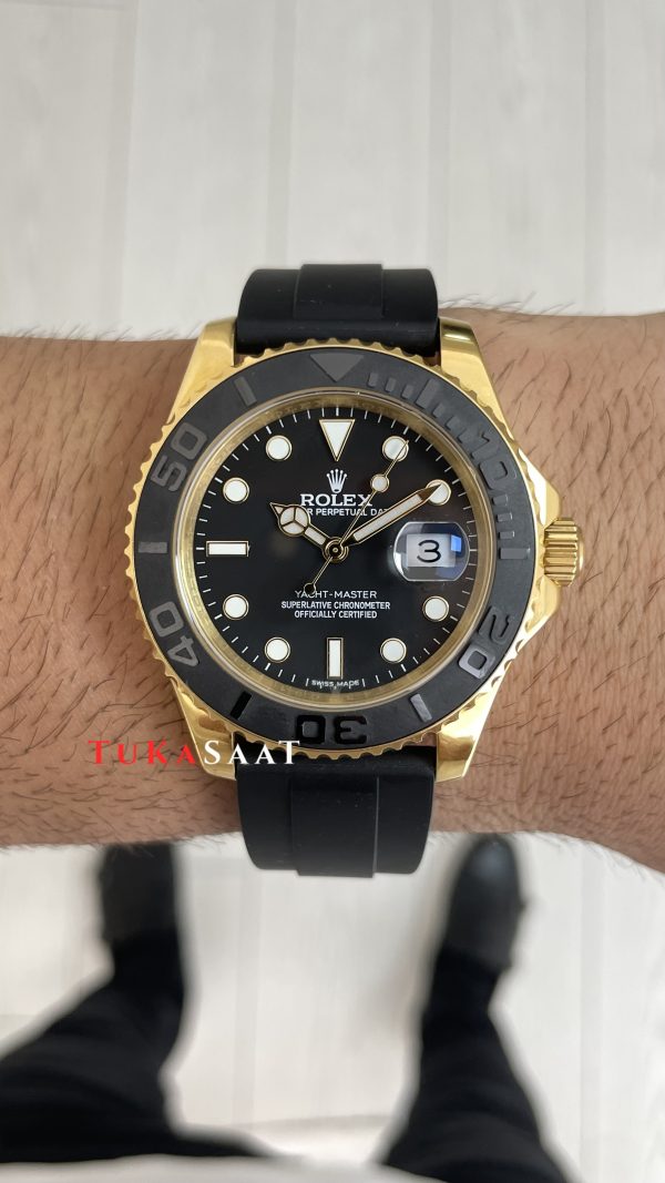 Rolex Yacht Master Oysterflex Rubber 226658 Gold 42mm Replika Saat Rolex Yacht Master Oysterflex Rubber 226658 Gold 42mm Replika Saat