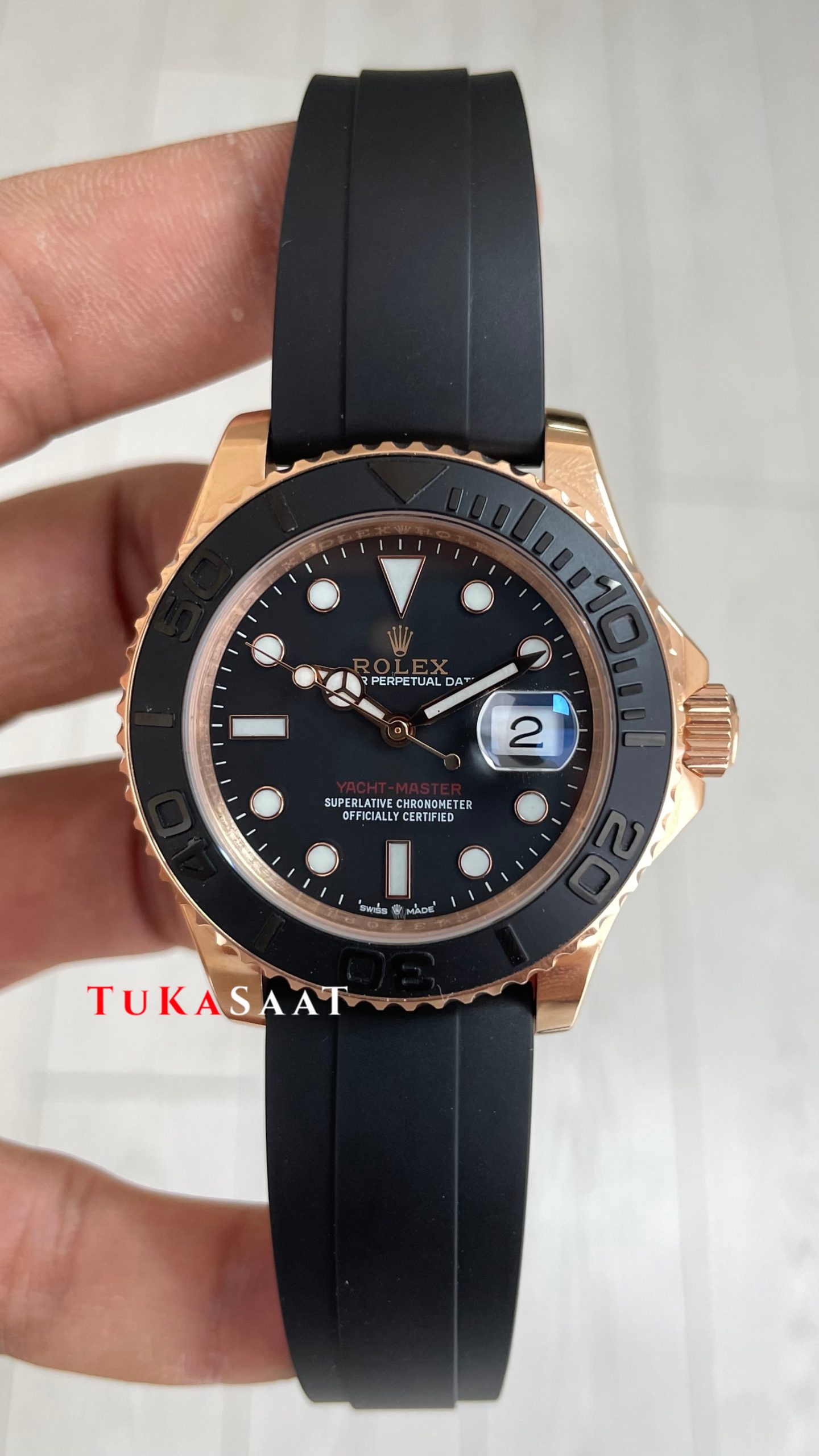 Rolex Yacht Master Oysterflex Rubber 226659 Everose 40mm Replika Saat Rolex Yacht Master Oysterflex Rubber 226659 Everose 40mm Replika Saat
