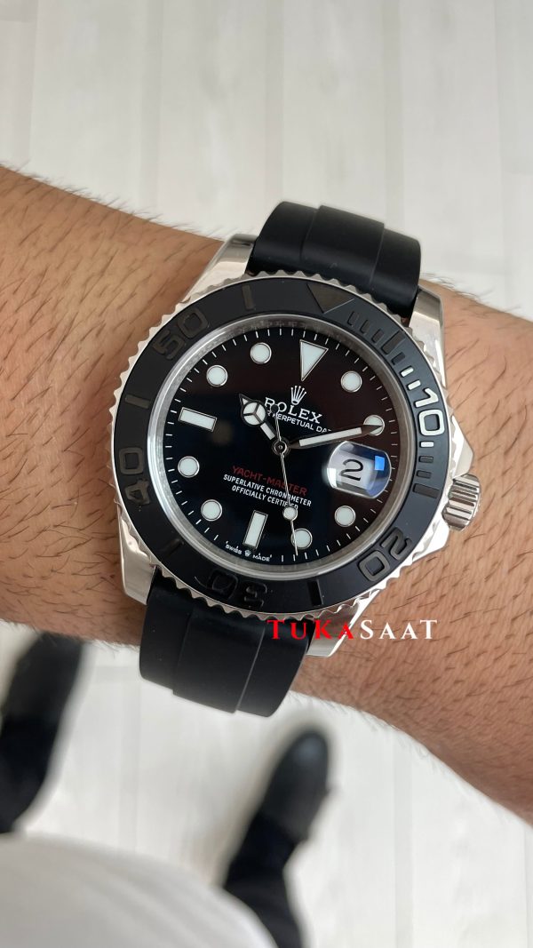 Rolex Yacht Master Oysterflex Rubber 226659 Silver 42mm Replika Saat Rolex Yacht Master Oysterflex Rubber 226659 Silver 42mm Replika Saat