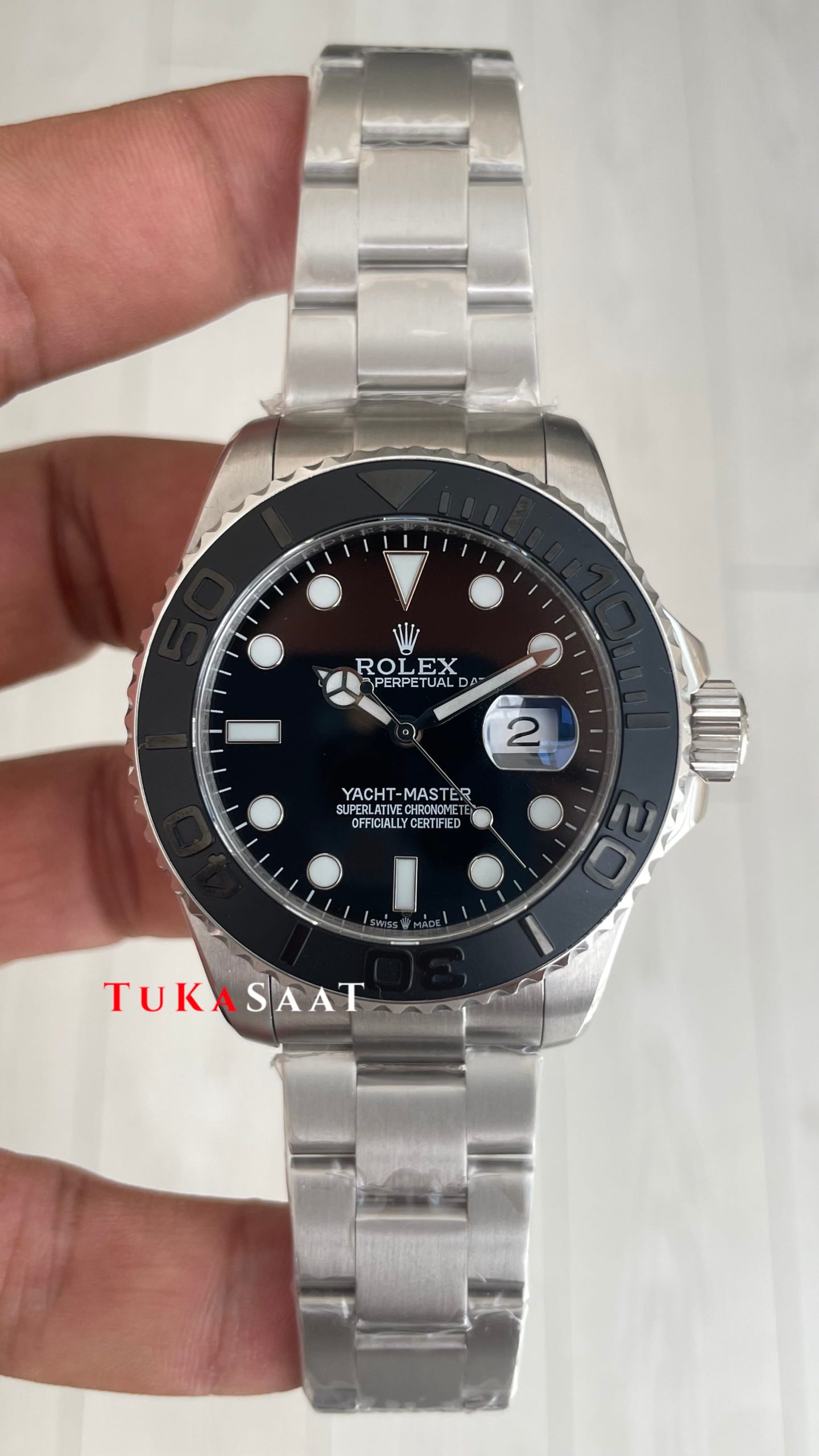 Rolex Yacht Master RLX Titanium 226627 Oyster Siyah Kadran 42mm Replika Saat Rolex Yacht Master RLX Titanium 226627 Oyster Siyah Kadran 42mm Replika Saat