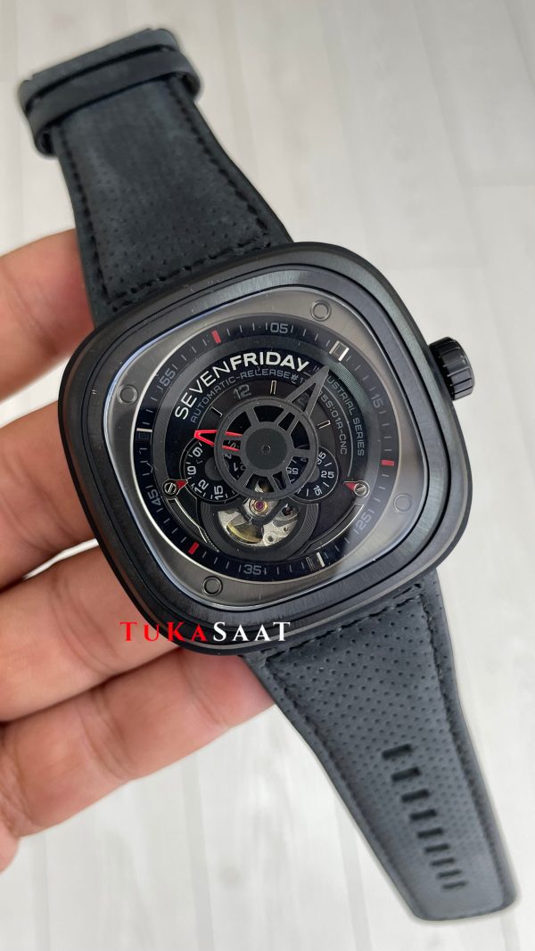 SevenFriday P Series Siyah P3/01 PVD Black 47mm Replika Saat SevenFriday P Series Siyah P3/01 PVD Black 47mm Replika Saat