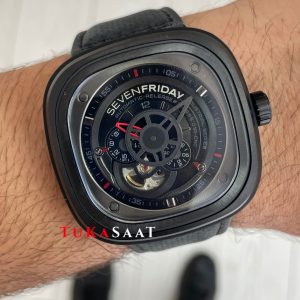 SevenFriday P Series Siyah P3/01 PVD Black 47mm Replika Saat