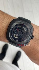SevenFriday P Series Siyah P3/01 PVD Black 47mm Replika Saat