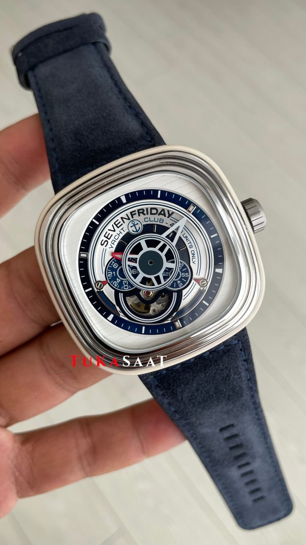 SevenFriday Yacht Club P Series P3/06 Silver Blue 47 mm Replika Saat SevenFriday Yacht Club P Series P3/06 Silver Blue 47 mm Replika Saat