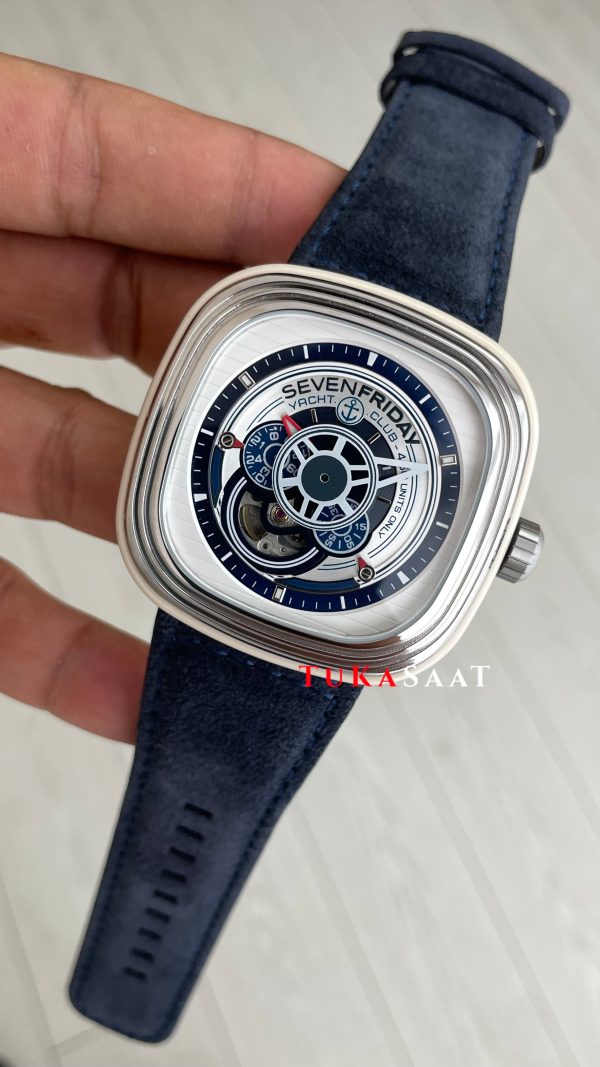 SevenFriday Yacht Club P Series P3/06 Silver Blue 47 mm Replika Saat SevenFriday Yacht Club P Series P3/06 Silver Blue 47 mm Replika Saat