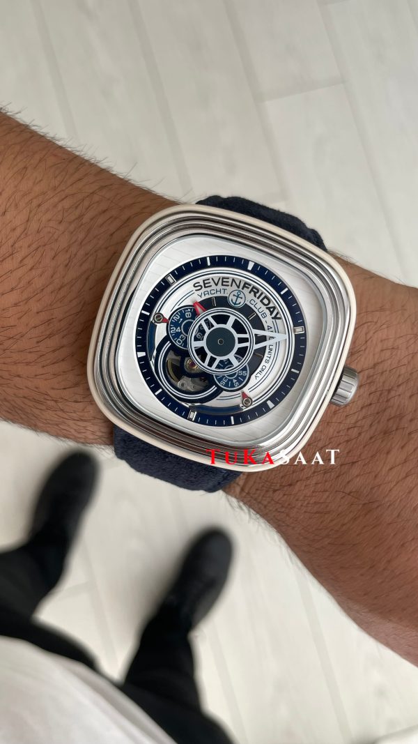 SevenFriday Yacht Club P Series P3/06 Silver Blue 47 mm Replika Saat SevenFriday Yacht Club P Series P3/06 Silver Blue 47 mm Replika Saat