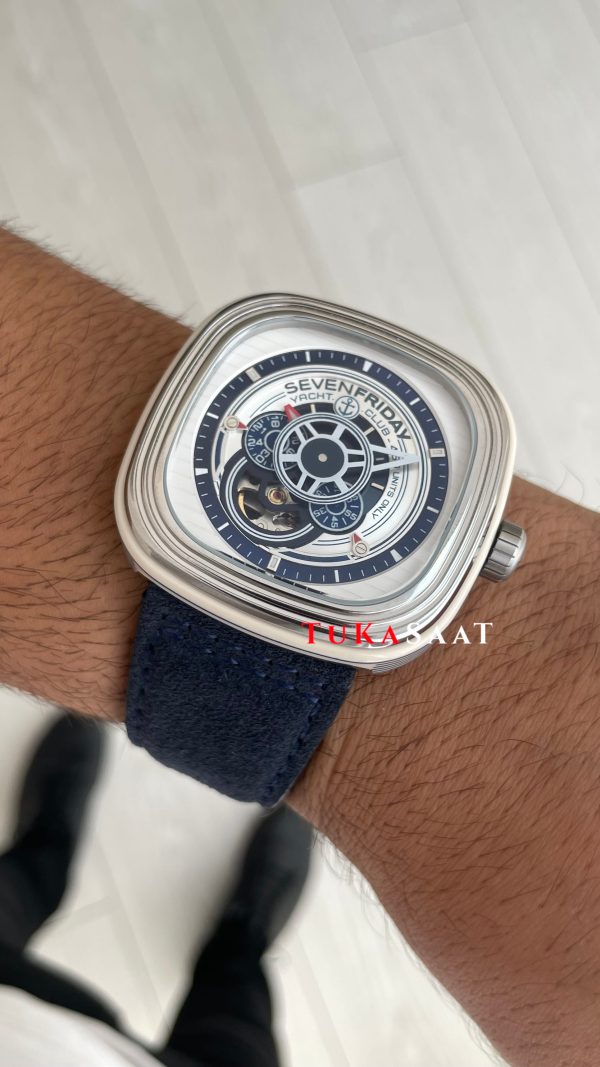 SevenFriday Yacht Club P Series P3/06 Silver Blue 47 mm Replika Saat SevenFriday Yacht Club P Series P3/06 Silver Blue 47 mm Replika Saat