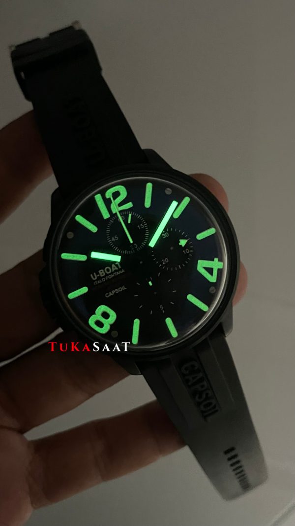 U-Boat Capsoil Chrono 8109/E DLC Siyah 45mm Replika Saat