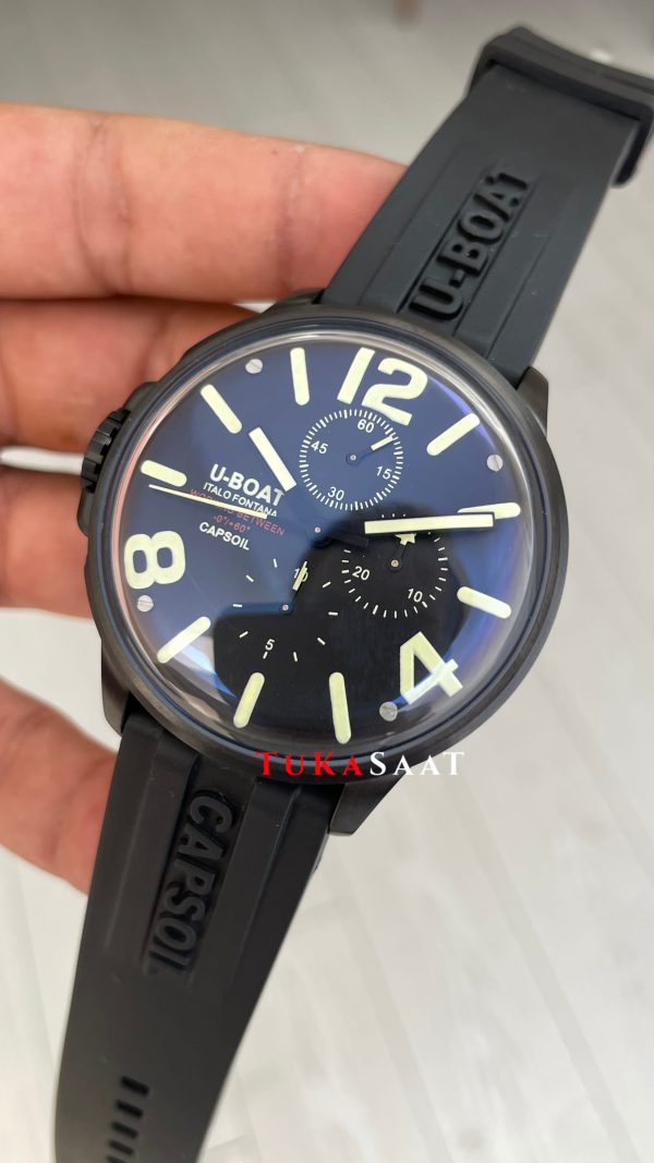 U-Boat Capsoil Chrono 8109/E DLC Siyah 45mm Replika Saat