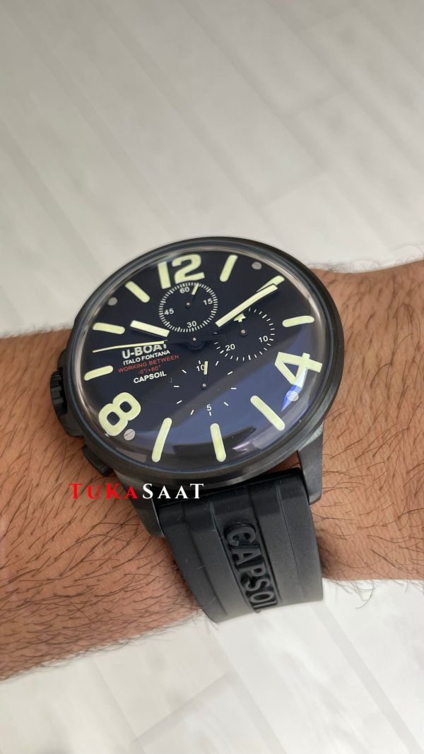 U-Boat Capsoil Chrono 8109/E DLC Siyah 45mm Replika Saat