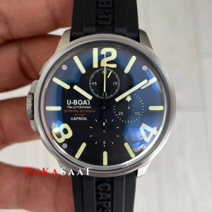 U-Boat Capsoil Chrono Siyah Kadran 8111/D SS 45mm Replika Saat