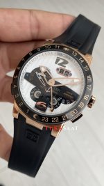 Ulysse Nardin El Toro GMT Perpetual Calendar Executive Beyaz Kadran 43mm Rose Replika Saat